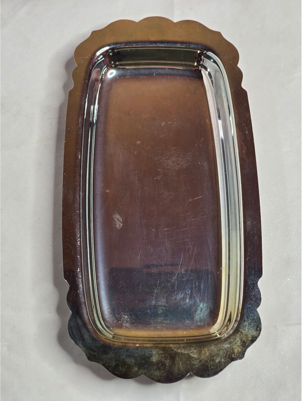 Vtg International Silver Co 10" x 4.5" Rectangular Bread Tray Silver Plate